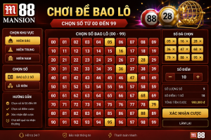 Chơi đề bao lô với bảng số từ 00 đến 99
